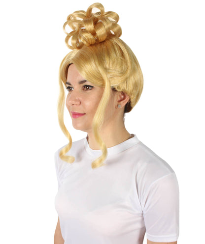 Women Drag Race Television Show Blonde Middle-parted Hair Updo Wig