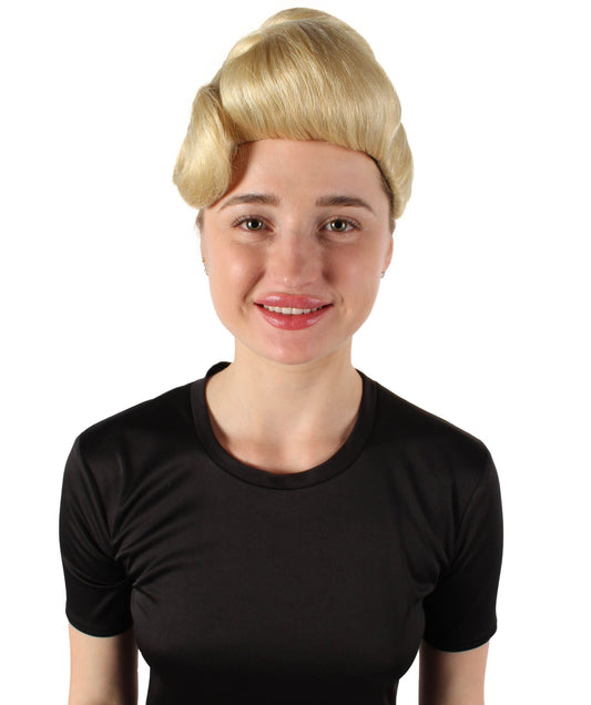 Platinum Blonde Wavy Bun Wig