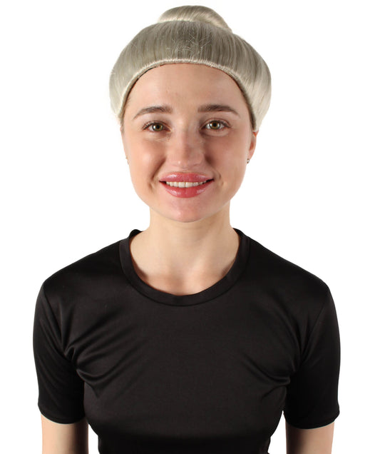 Celebrity Platinum Blonde Bun Wig