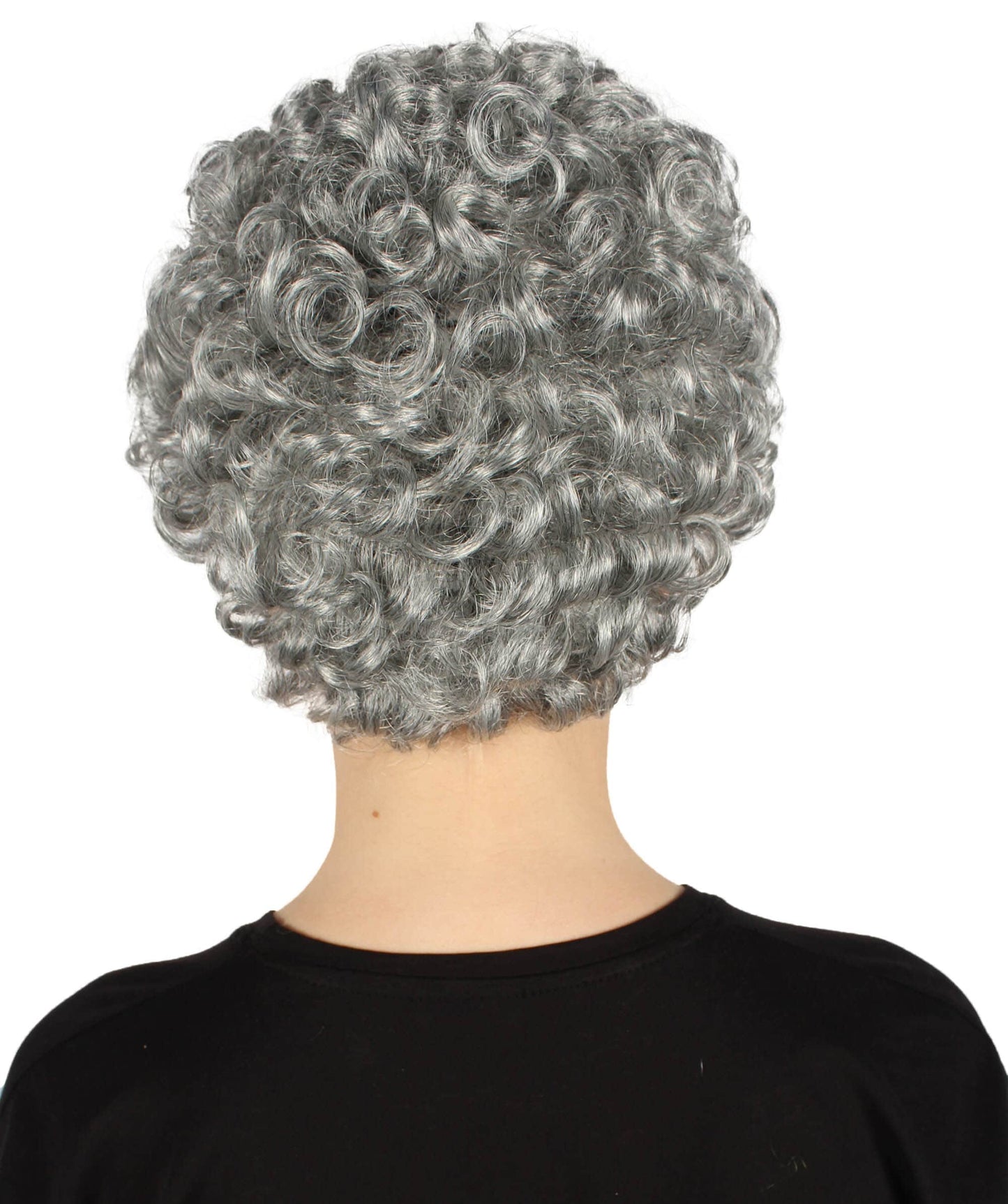 Dark Grey Older Lady Curly Afro Wig