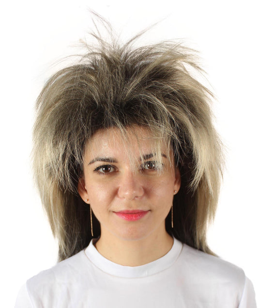 Adult Women’s Mixed Blonde Big Bangs Fringe 80s Golden Skipy Wig