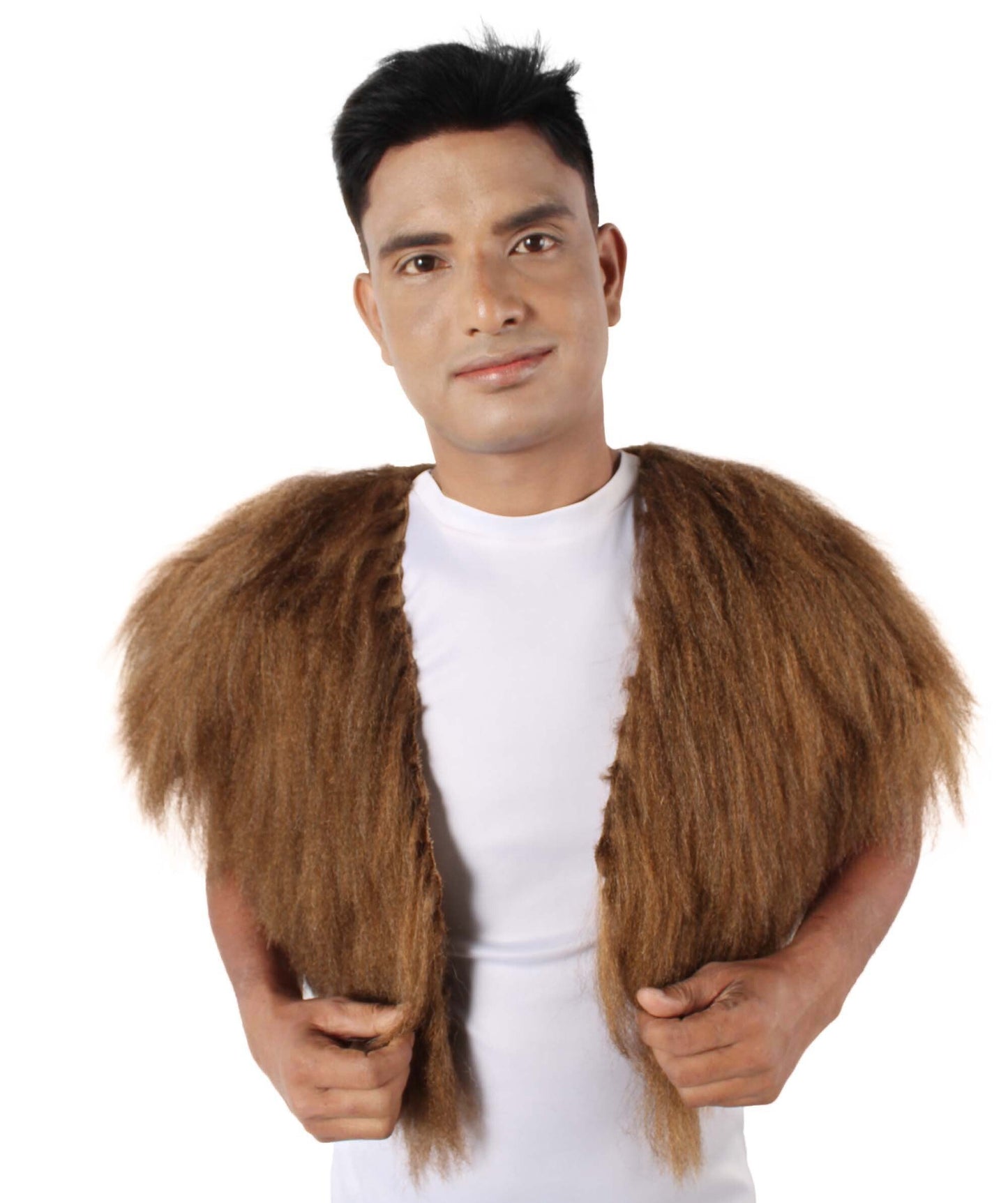 HPO Unisex Vikings Norsemen Dark Brown Fur Faux Mantle | Flame-retardant Synthetic Fiber, Fancy Accessory