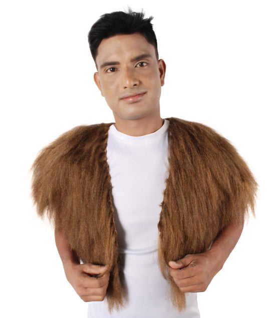 HPO Unisex Vikings Norsemen Dark Brown Fur Faux Mantle | Flame-retardant Synthetic Fiber, Fancy Accessory