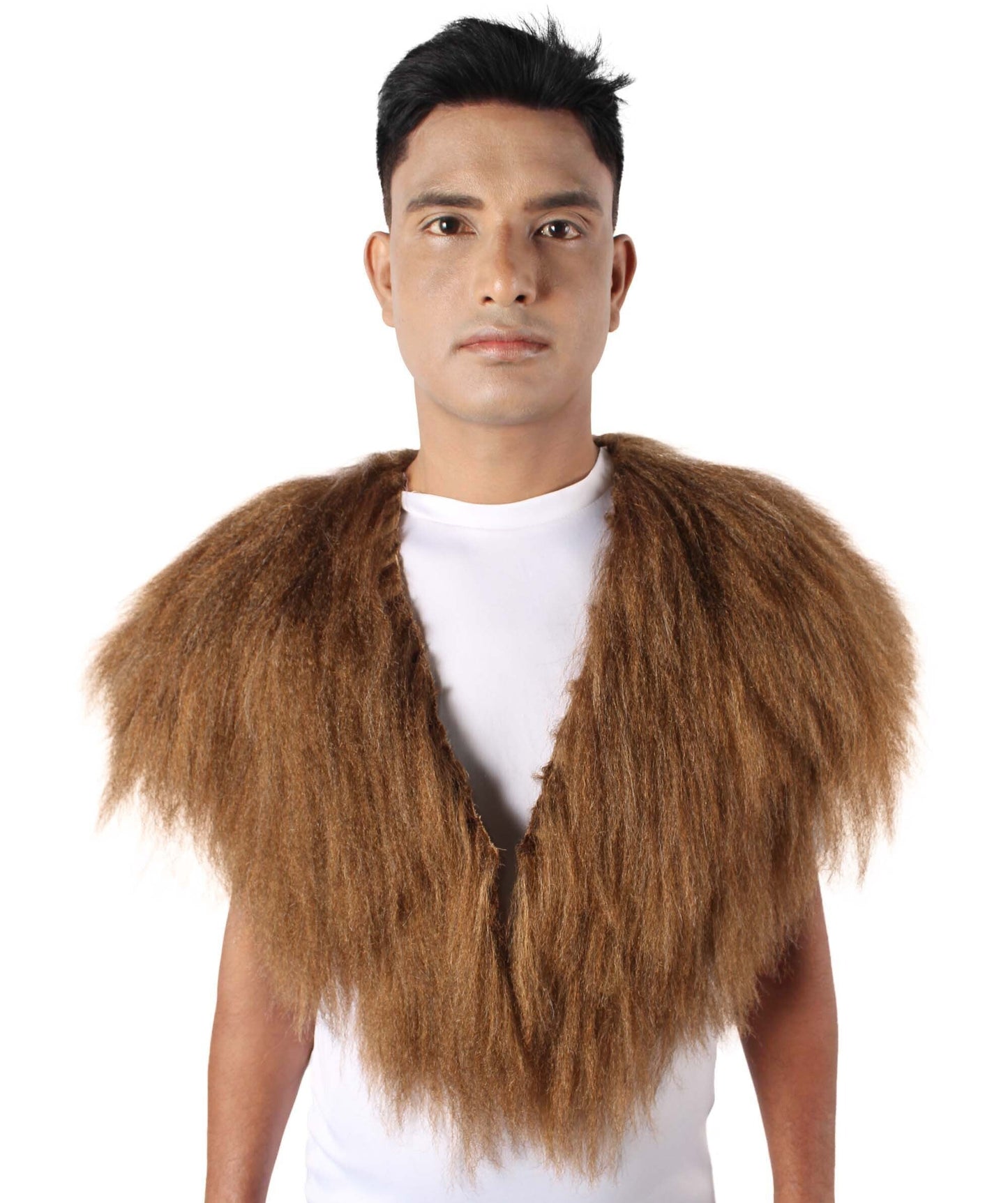 HPO Unisex Vikings Norsemen Dark Brown Fur Faux Mantle | Flame-retardant Synthetic Fiber, Fancy Accessory