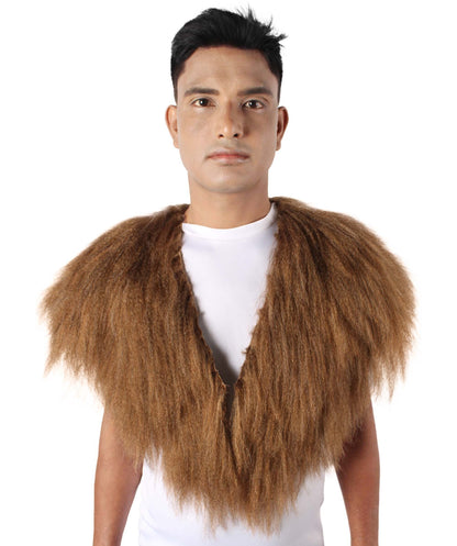 HPO Unisex Vikings Norsemen Dark Brown Fur Faux Mantle | Flame-retardant Synthetic Fiber, Fancy Accessory