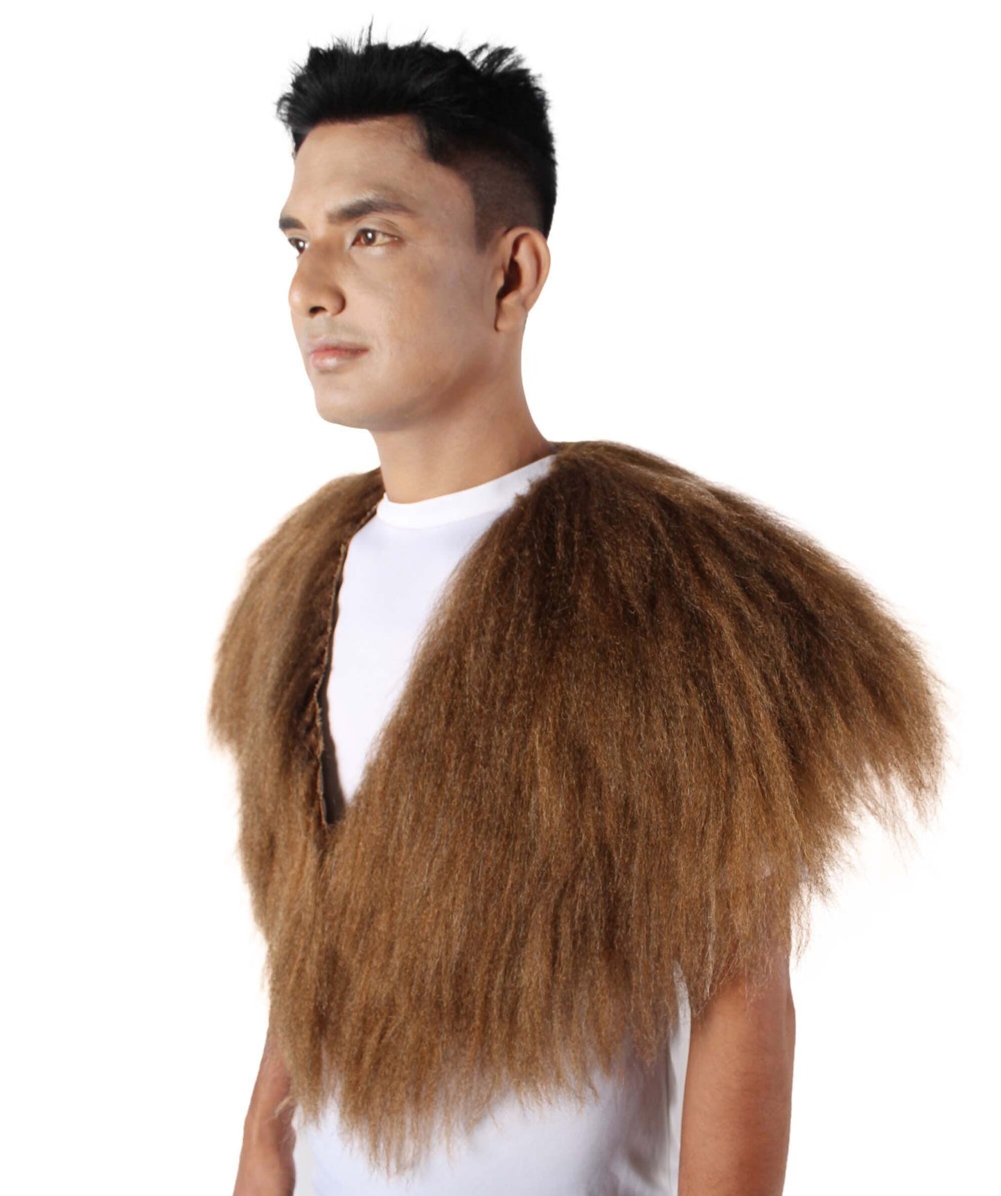 HPO Unisex Vikings Norsemen Dark Brown Fur Faux Mantle | Flame-retardant Synthetic Fiber, Fancy Accessory