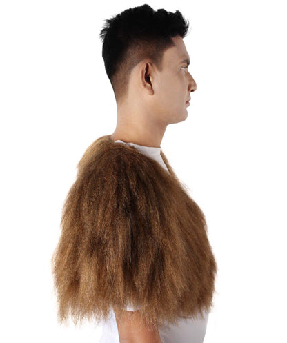 HPO Unisex Vikings Norsemen Dark Brown Fur Faux Mantle | Flame-retardant Synthetic Fiber, Fancy Accessory