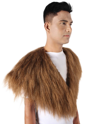HPO Unisex Vikings Norsemen Dark Brown Fur Faux Mantle | Flame-retardant Synthetic Fiber, Fancy Accessory