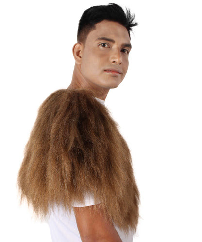 HPO Unisex Vikings Norsemen Dark Brown Fur Faux Mantle | Flame-retardant Synthetic Fiber, Fancy Accessory