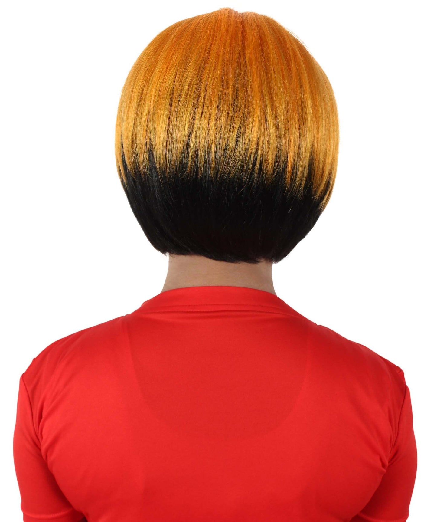Women’s Bob-styled Orange and Black Wig | Flame-retardant 100% Synthetic Fiber Fancy Wig