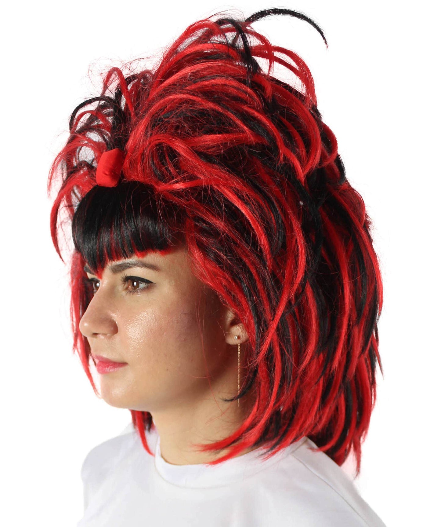 Black and Red Gothic Updo Wig