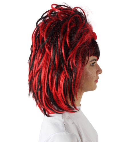 Black and Red Gothic Updo Wig