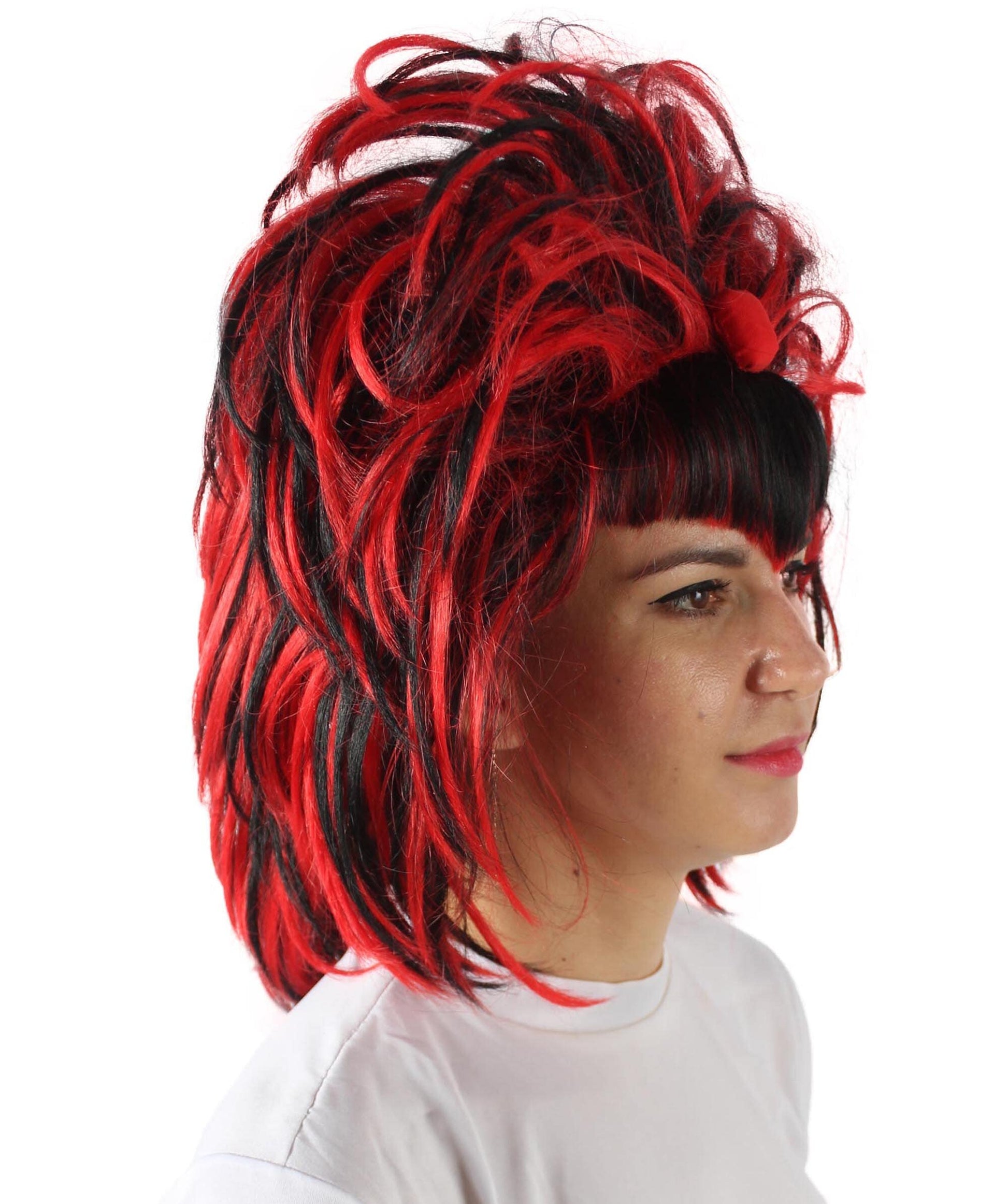 Black and Red Gothic Updo Wig