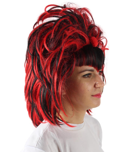 Black and Red Gothic Updo Wig
