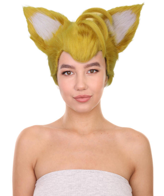 Yellow and White Furry Fox Cosplay Wig
