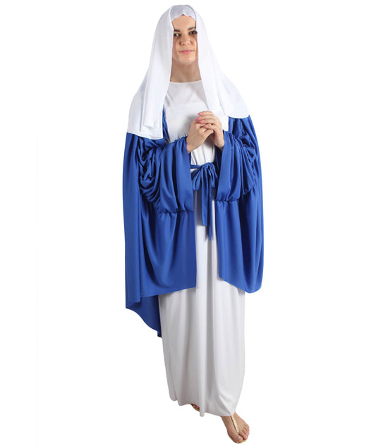 Women’s Virgin Mary White and Blue Robe Costume