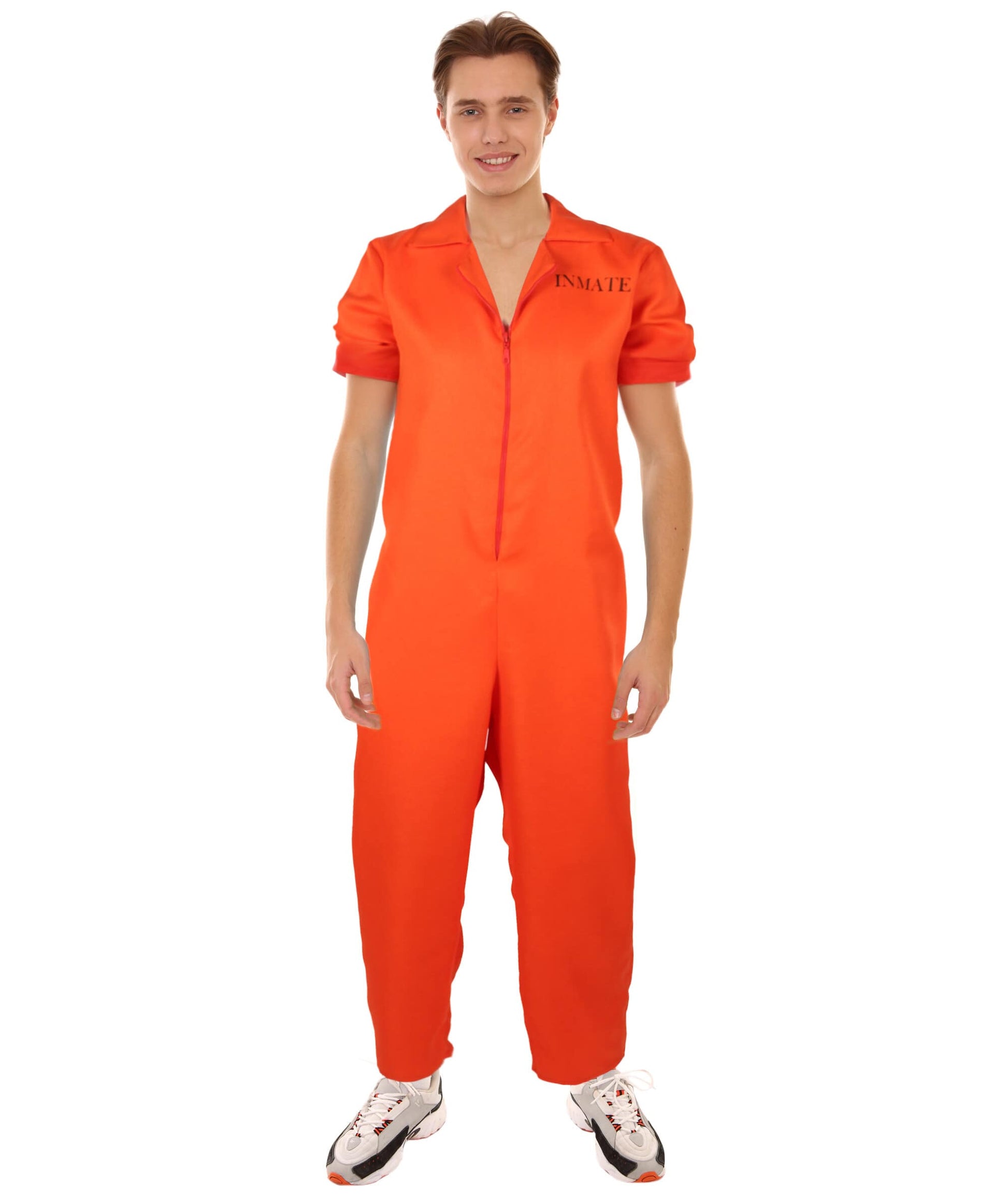 Men’s Orange Convicted Criminal Prisoner Uniform Costume 