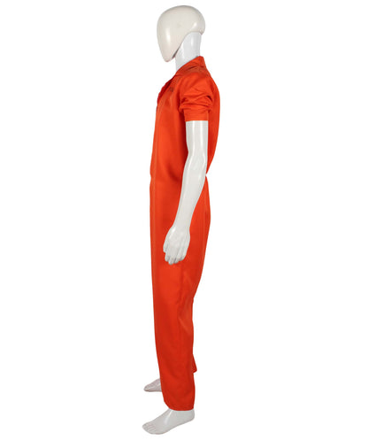 Men’s Orange Convicted Criminal Prisoner Uniform Costume 