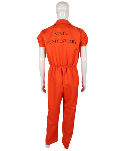 Men’s Orange Convicted Criminal Prisoner Uniform Costume 