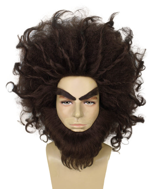Lord Brown Puffy Wig with Beard