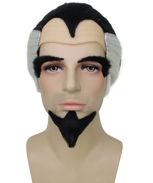 Short Wig with Eyebrows and Goatee Beard