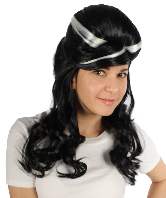 Frankenstein Bride Long Black Cosplay Wig