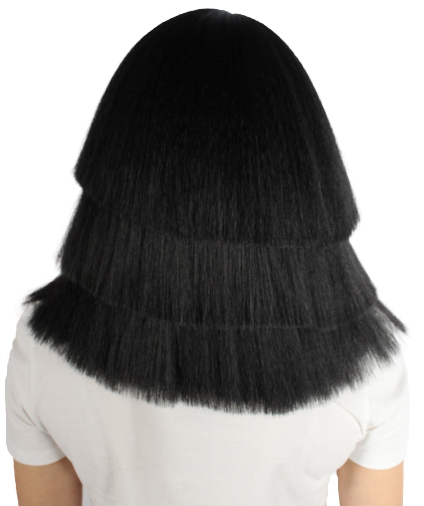 Multi-layered Straight Black Wig with Bangs