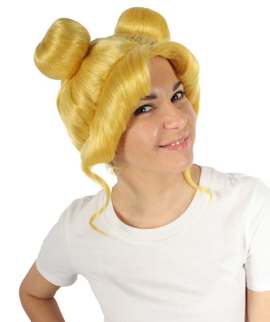 Anime Yellow-blonde Wig with Buns