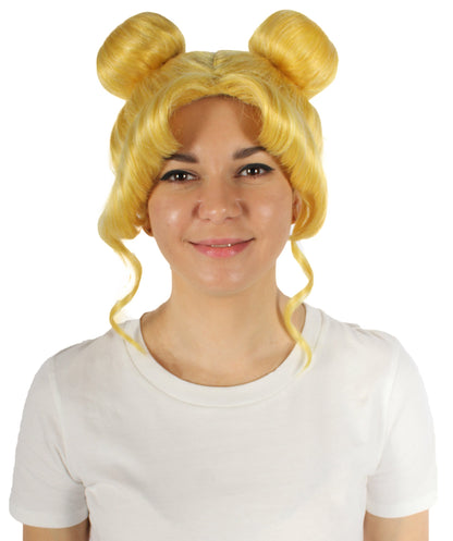 Anime Yellow-blonde Wig with Buns