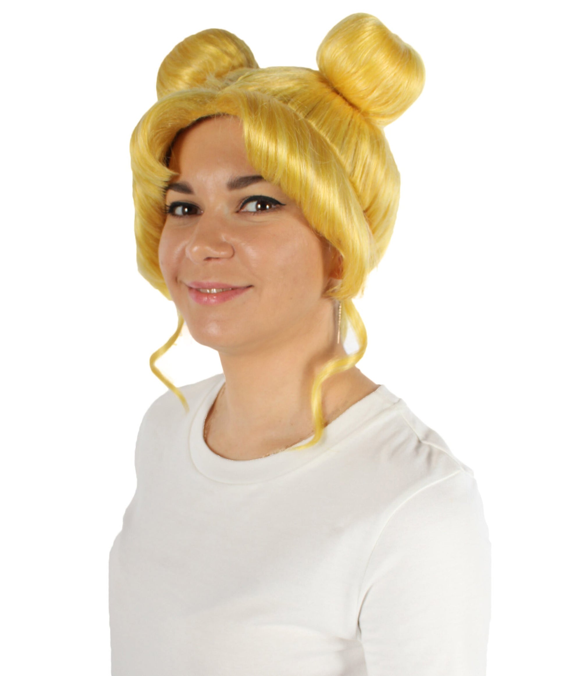Anime Yellow-blonde Wig with Buns