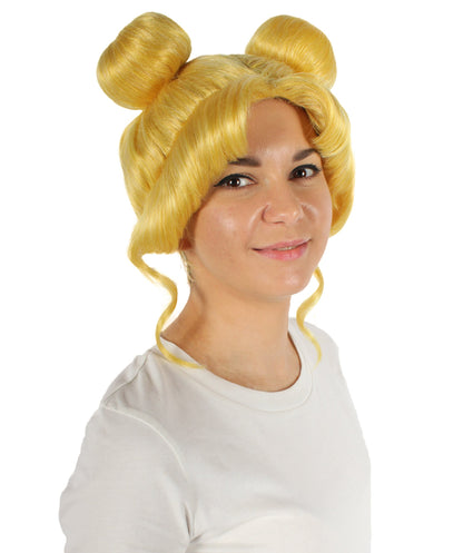 Anime Yellow-blonde Wig with Buns