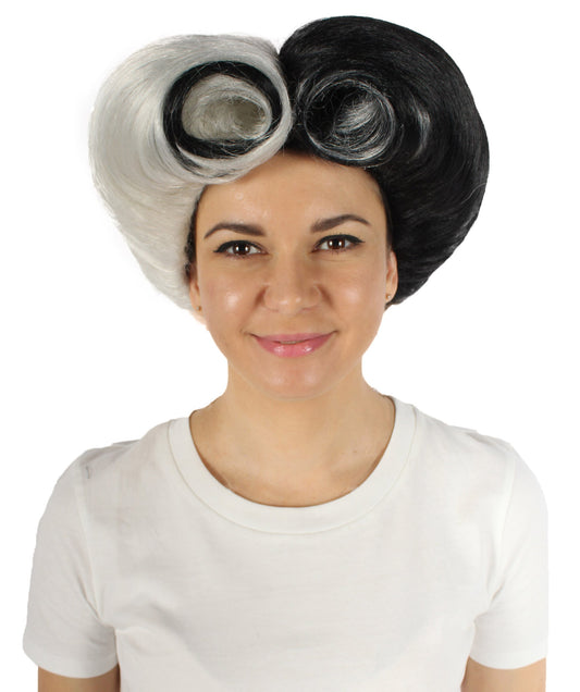 Adult Unisex Black & White Celebrity Wig