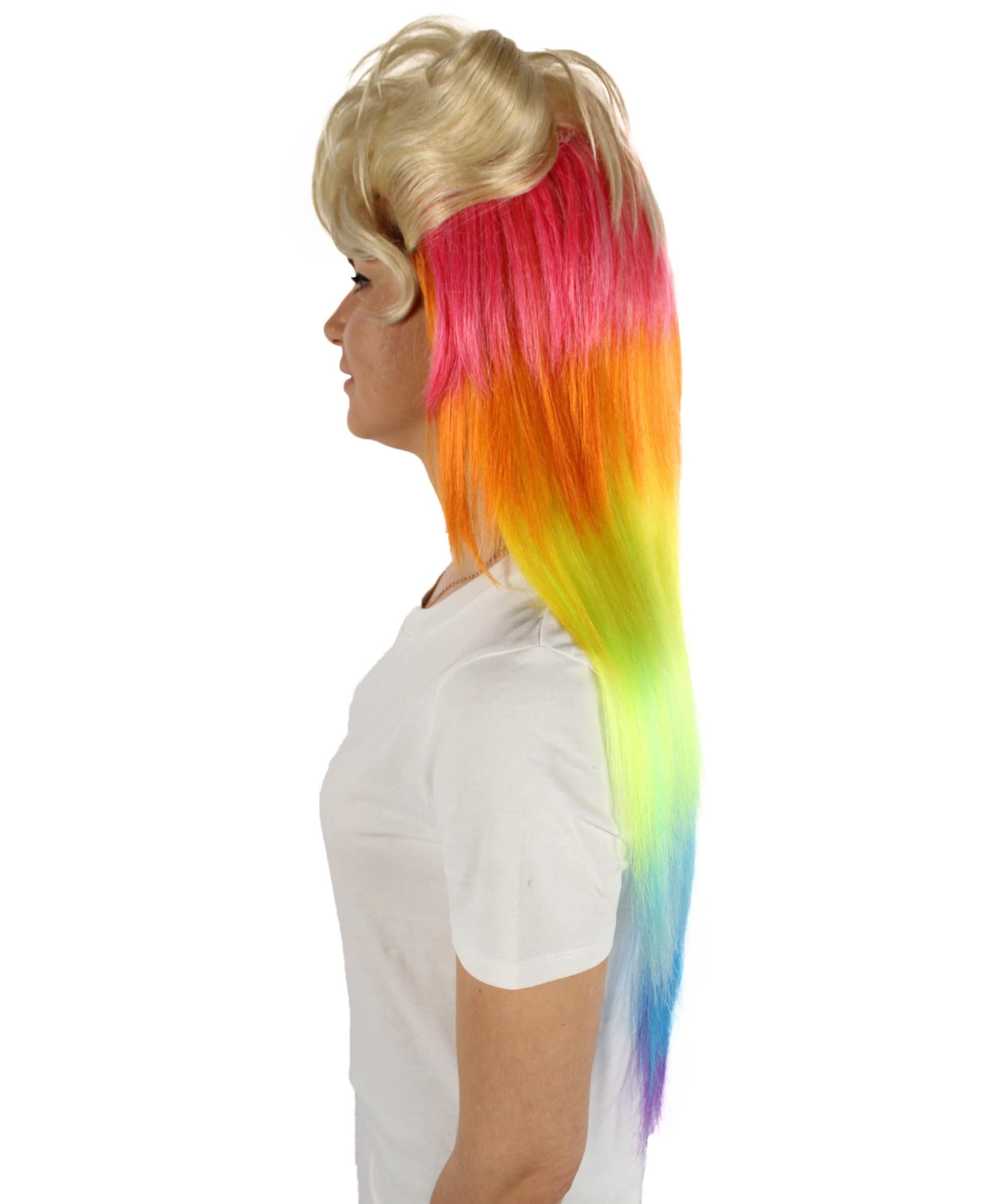 Women’s Rainbow Mullet Cosplay Wig 