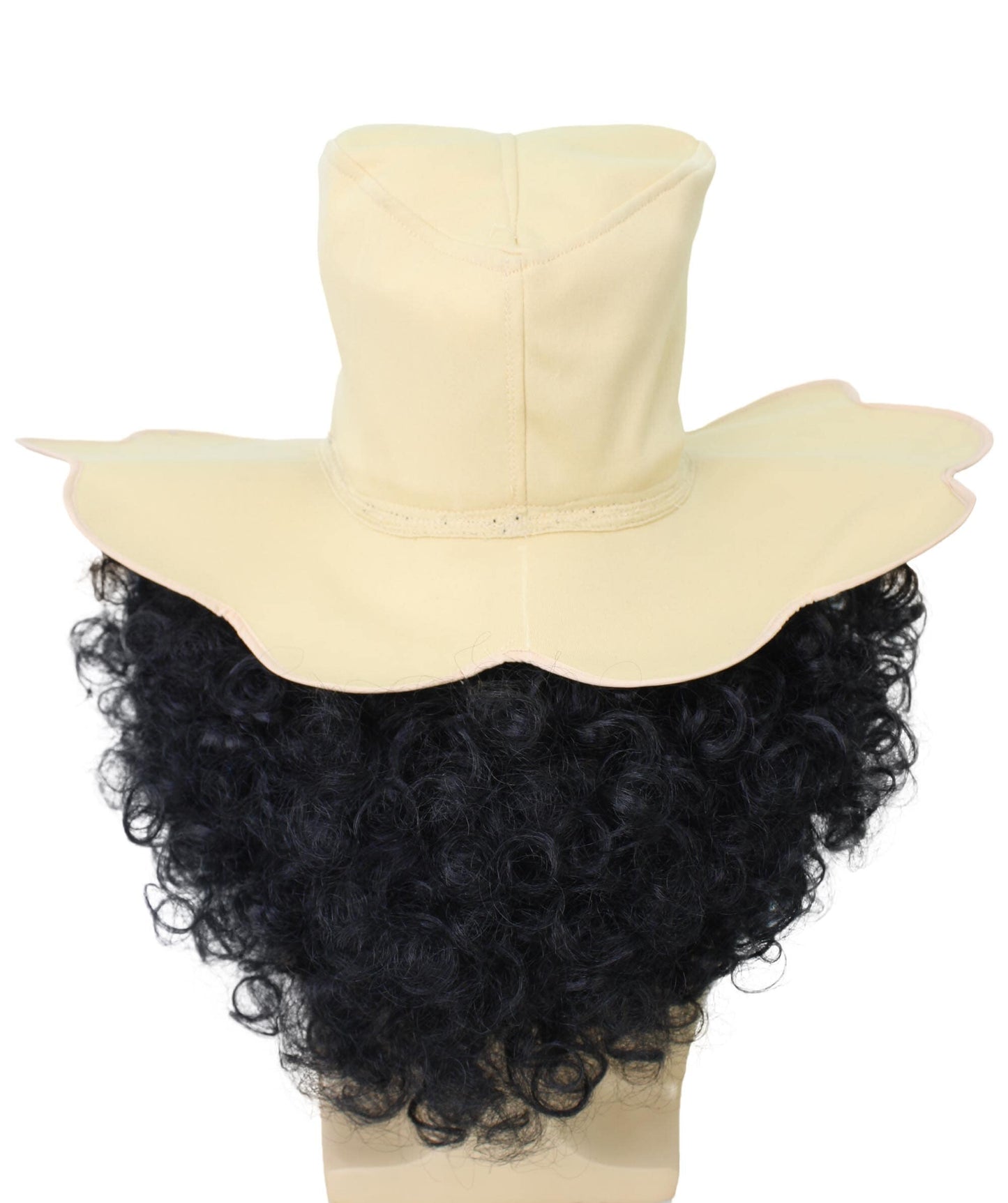 Anime Black Curly Wig With Hat Cap