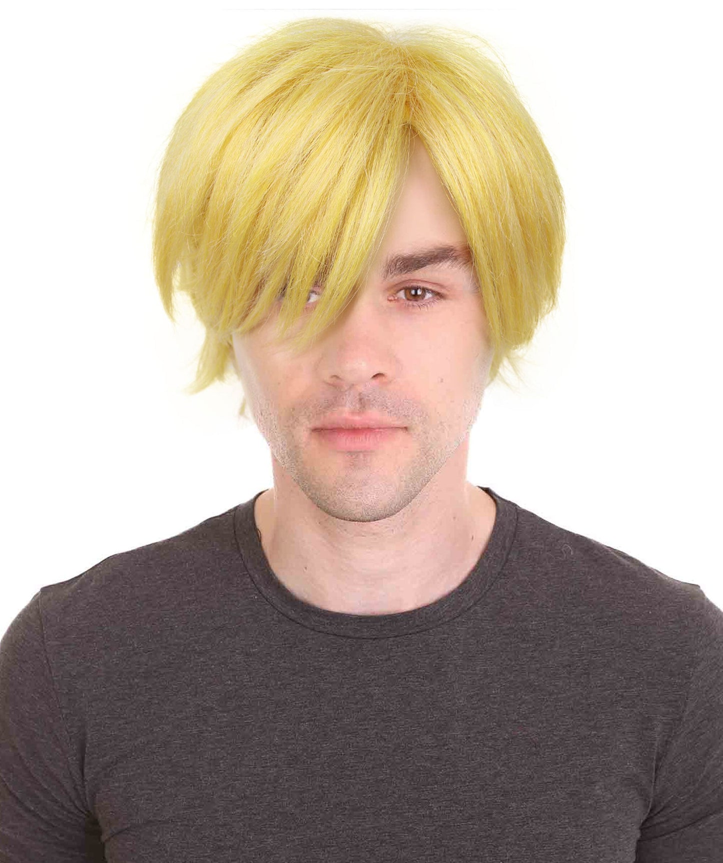 Men’s Japanese Anime Series Chef Character Golden Blonde Short Hair Wig