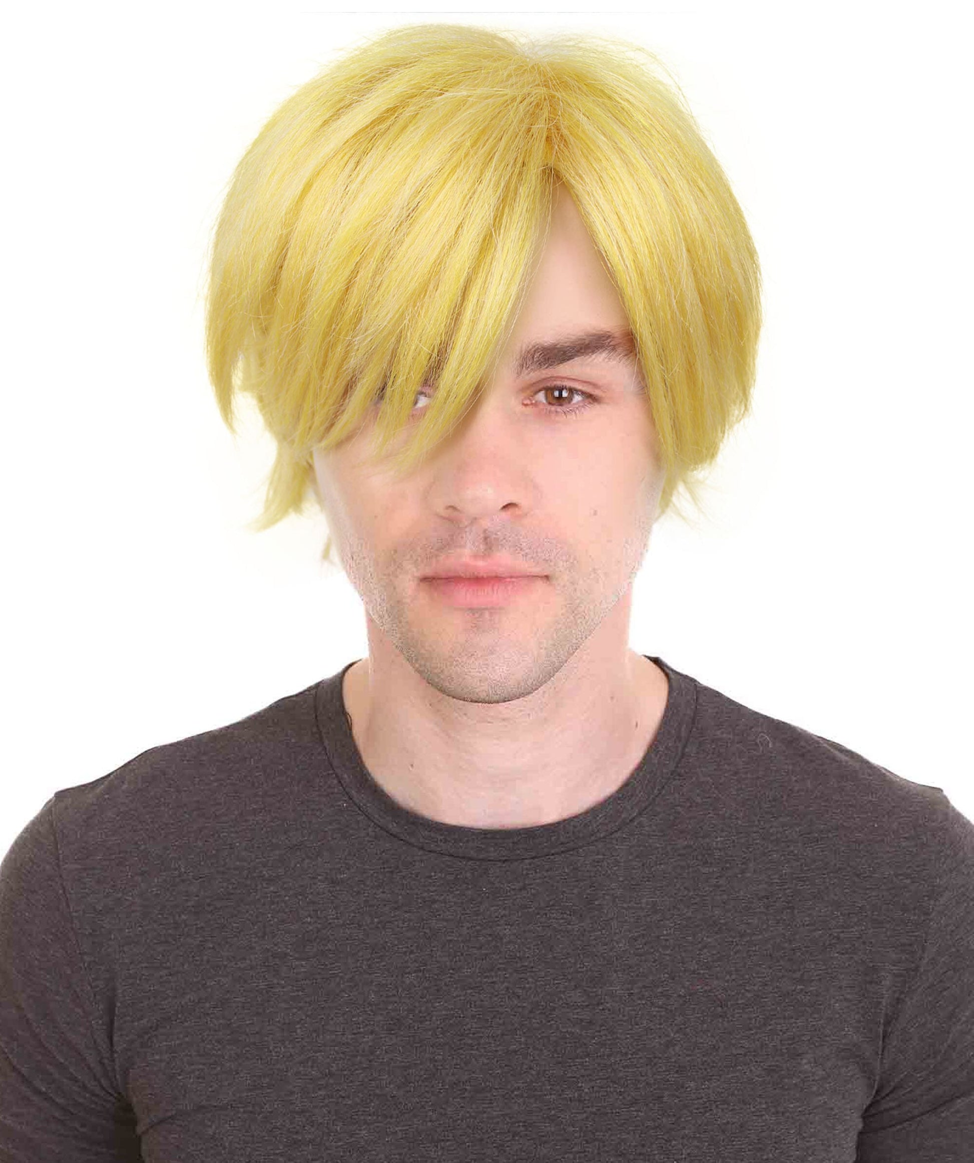 Men’s Japanese Anime Series Chef Character Golden Blonde Short Hair Wig