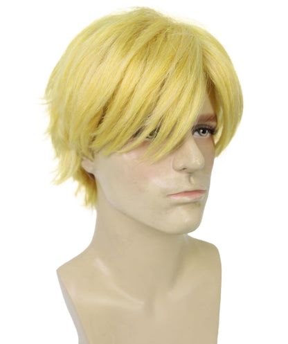 Men’s Japanese Anime Series Chef Character Golden Blonde Short Hair Wig