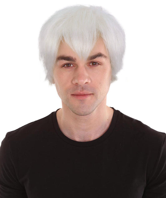 silver-white short wig