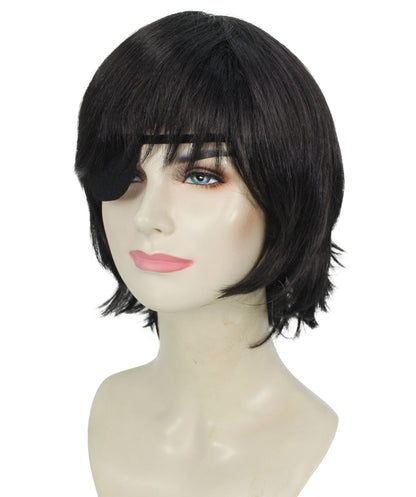 Women’s Devil Hunter Bob Anime Wig, Breathable Capless Design, Perfect for Halloween and Anime-themed Group Parties, Flame-retardant Synthetic Fiber