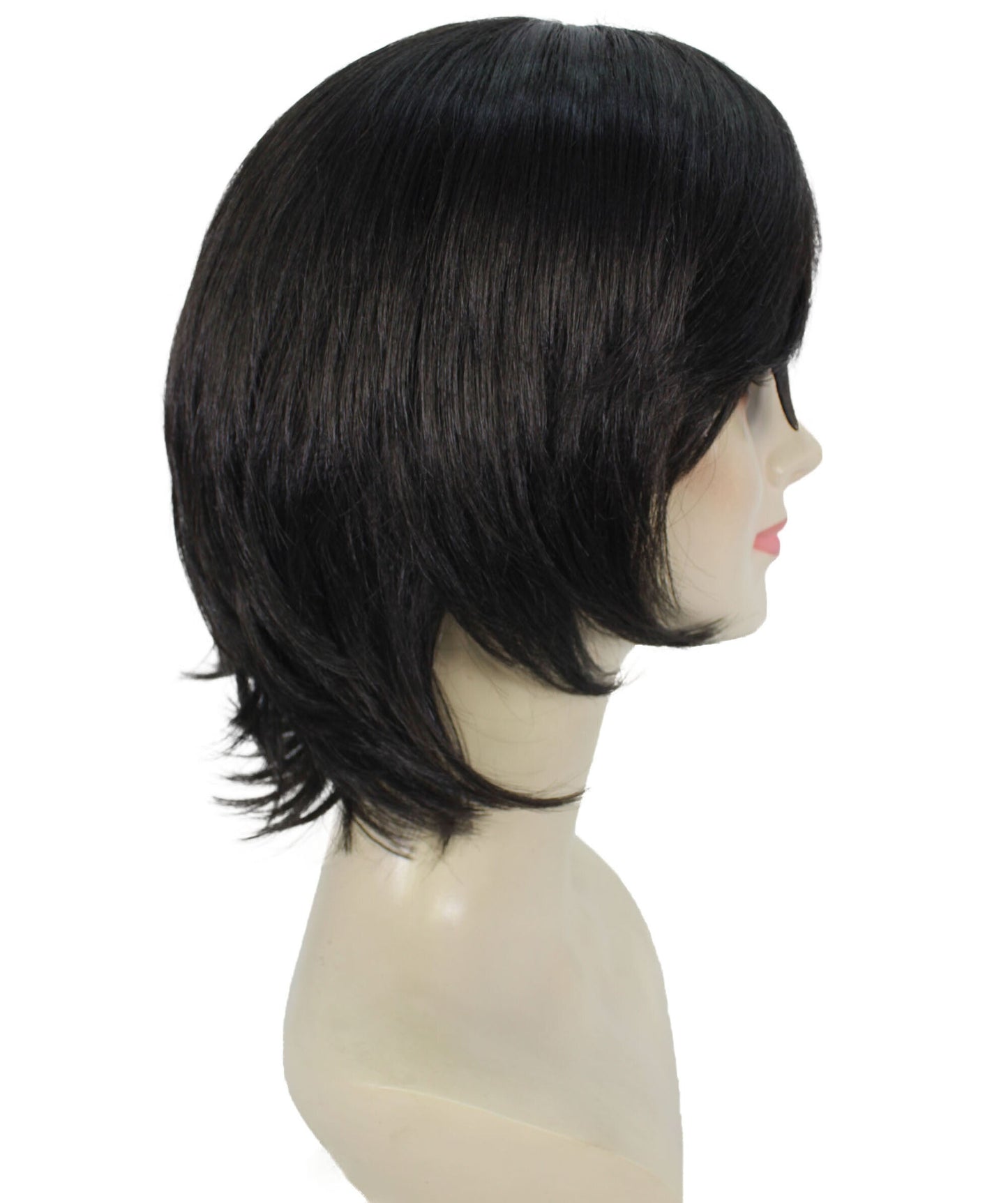 Women’s Devil Hunter Bob Anime Wig, Breathable Capless Design, Perfect for Halloween and Anime-themed Group Parties, Flame-retardant Synthetic Fiber