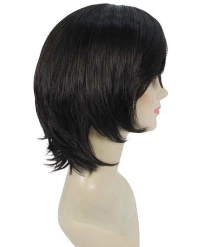 Women’s Devil Hunter Bob Anime Wig, Breathable Capless Design, Perfect for Halloween and Anime-themed Group Parties, Flame-retardant Synthetic Fiber