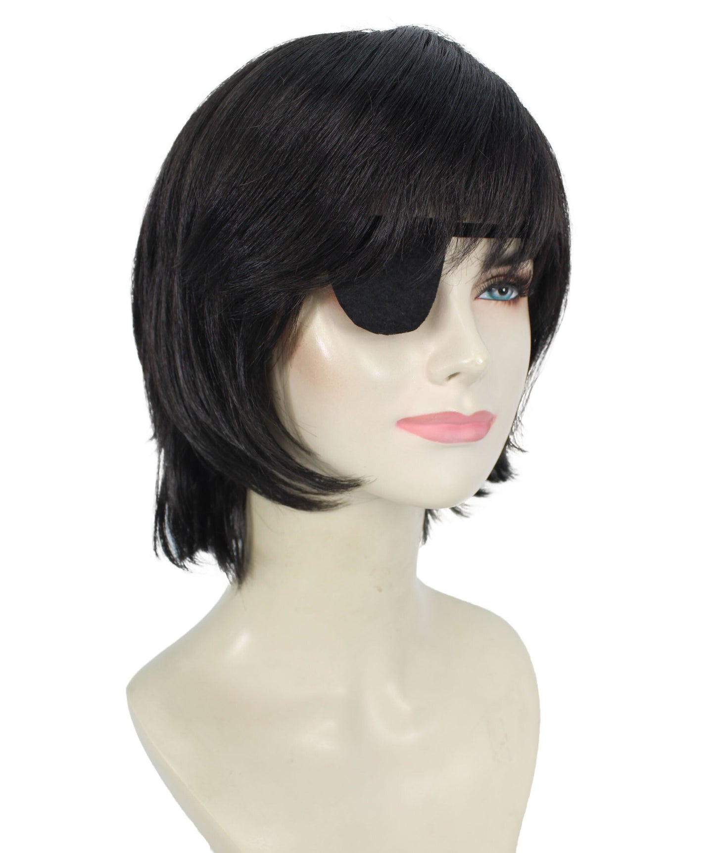Women’s Devil Hunter Bob Anime Wig, Breathable Capless Design, Perfect for Halloween and Anime-themed Group Parties, Flame-retardant Synthetic Fiber