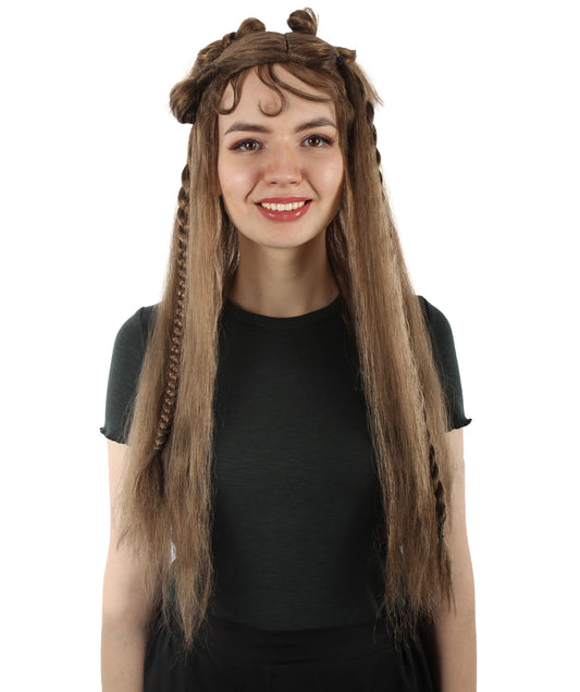 Women's Brown K-pop Girl Group Singer Lisa Boho Wig