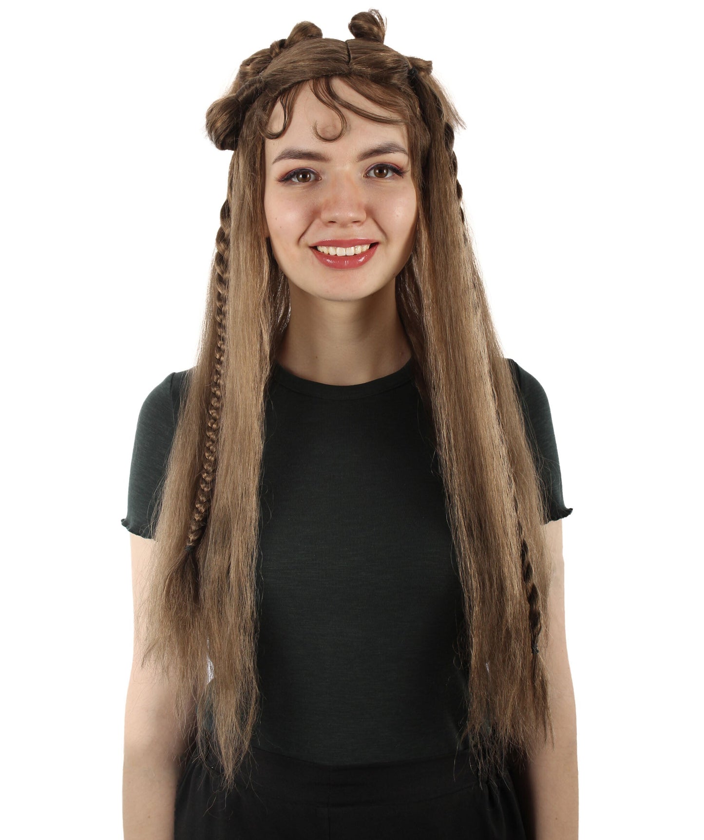 Women's Brown K-pop Girl Group Singer Lisa Boho Wig, Best for Halloween, Flame-retardant Synthetic Fiber