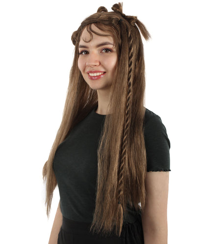Women's Brown K-pop Girl Group Singer Lisa Boho Wig