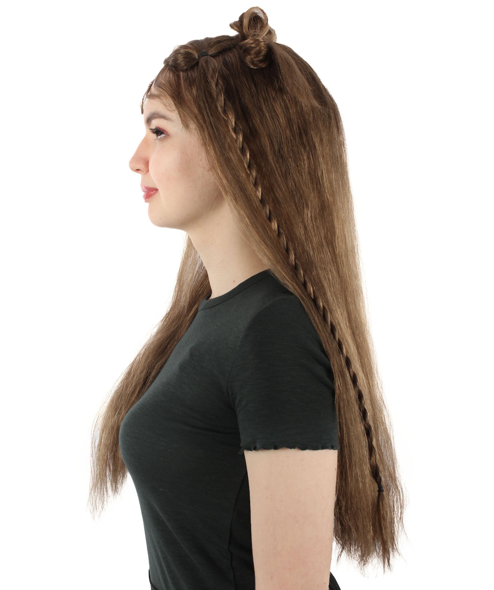 Women's Brown K-pop Girl Group Singer Lisa Boho Wig