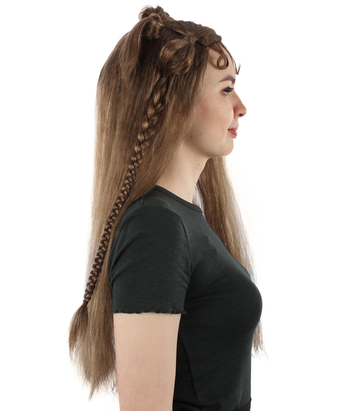 Women's Brown K-pop Girl Group Singer Lisa Boho Wig