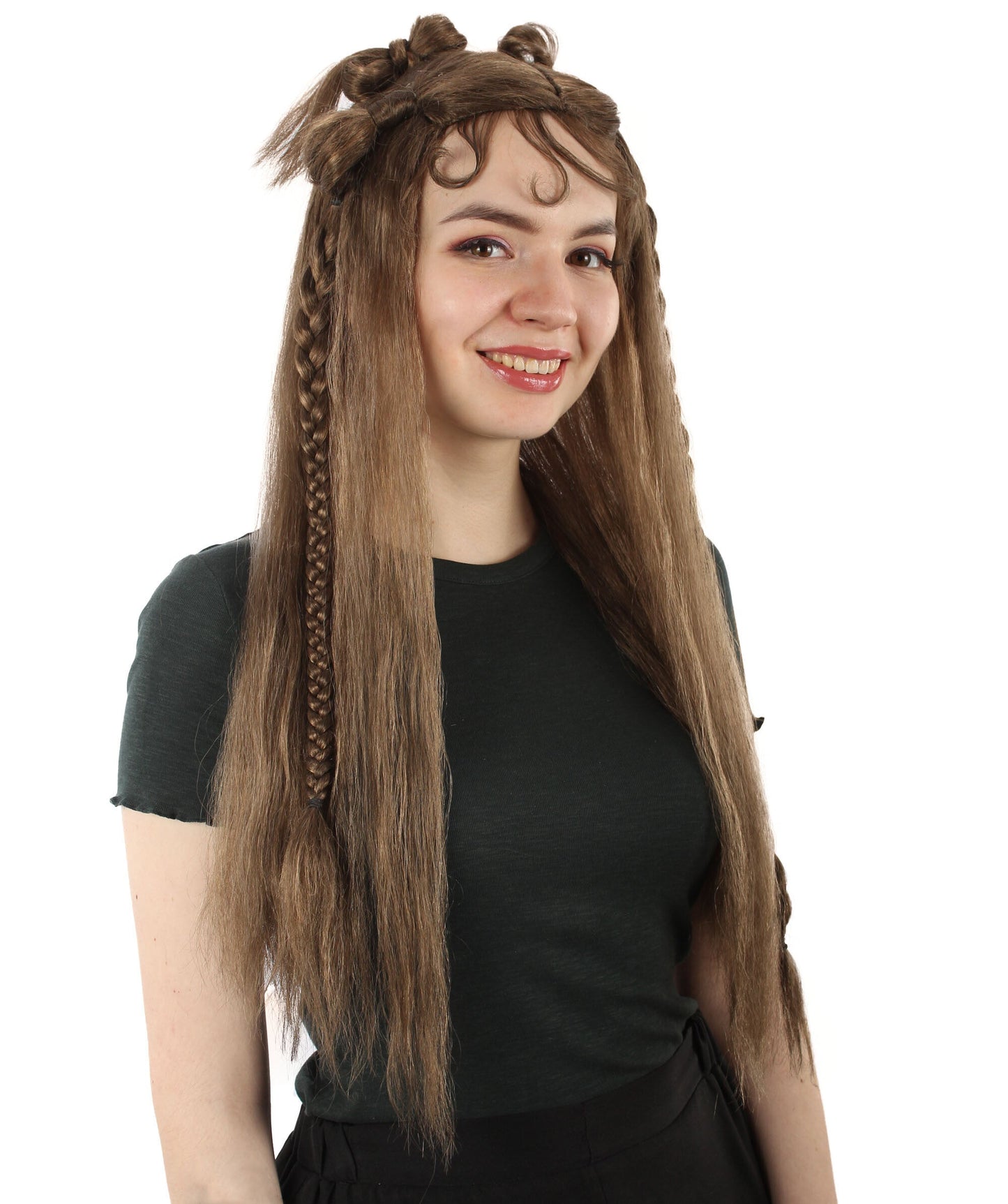 Women's Brown K-pop Girl Group Singer Lisa Boho Wig, Best for Halloween, Flame-retardant Synthetic Fiber
