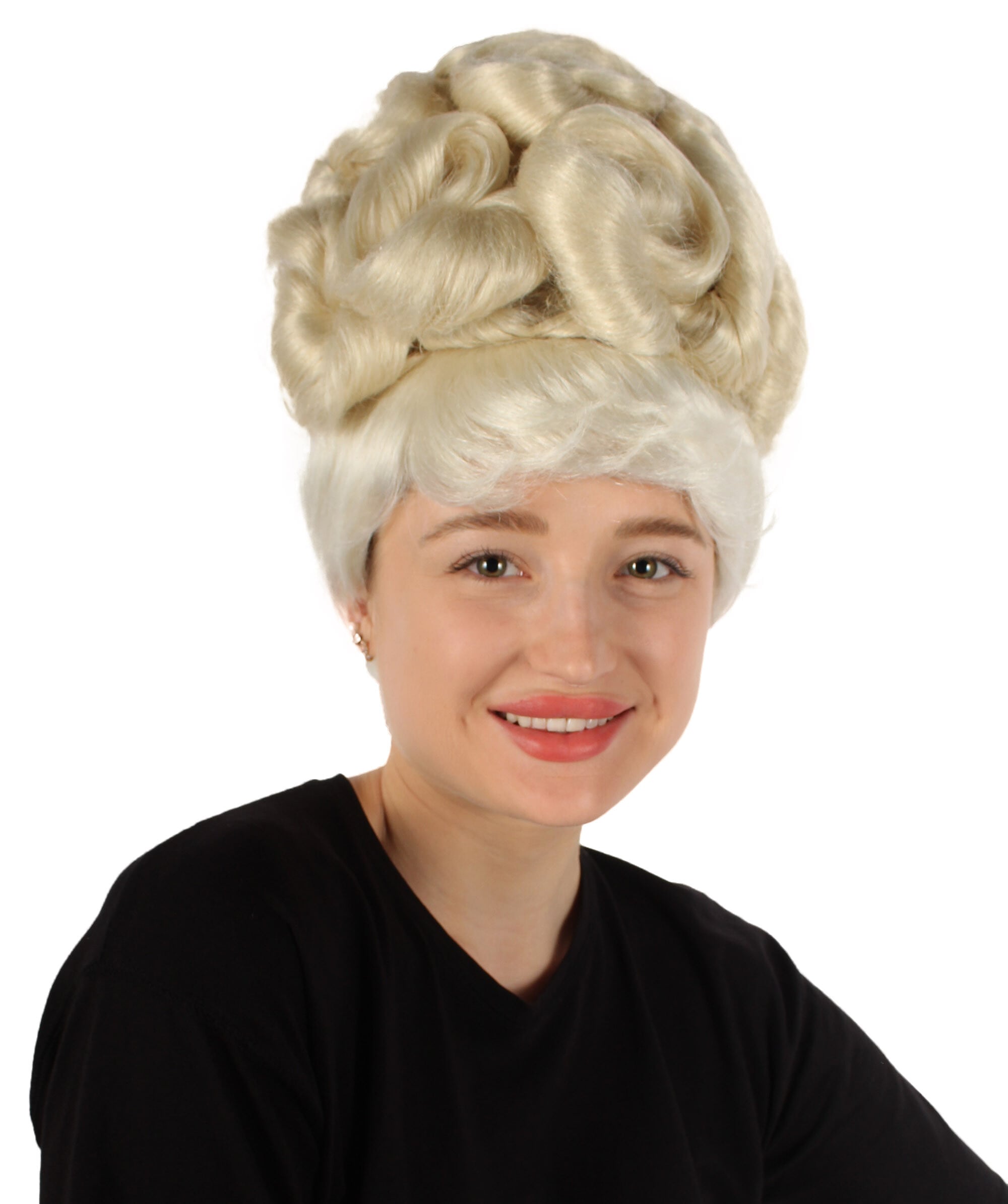 Women s Blonde Updo Nicki Wig Best for Halloween Flame retardant Synthetic Fiber