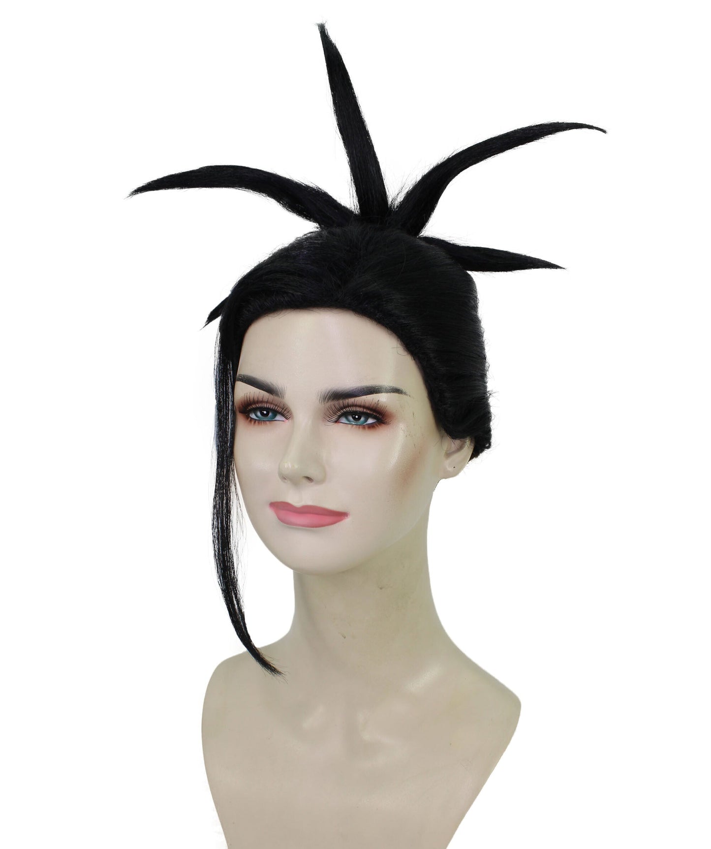 Women’s Drag Queen  Black Spiky Fancy Wig | Flame-retardant Synthetic Fiber | Best Halloween Wig